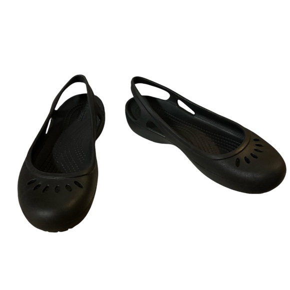 Crocs Kaydee Ballet Flats Women’s 7 Black Slingback Slip On Rubber Shoes Casual - Picture 3 of 12